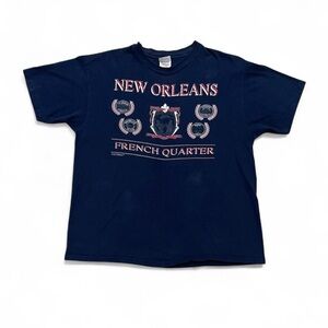 Vintage 90s New Orleans French Quarter Tee - Navy